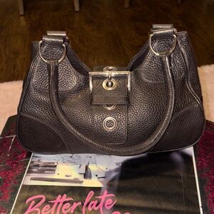 Vintage Prada Black Pebbled Leather Shoulder Bag